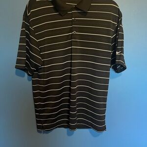 Nike Dri Fit Golf Black Striped Men's Polo Shirt